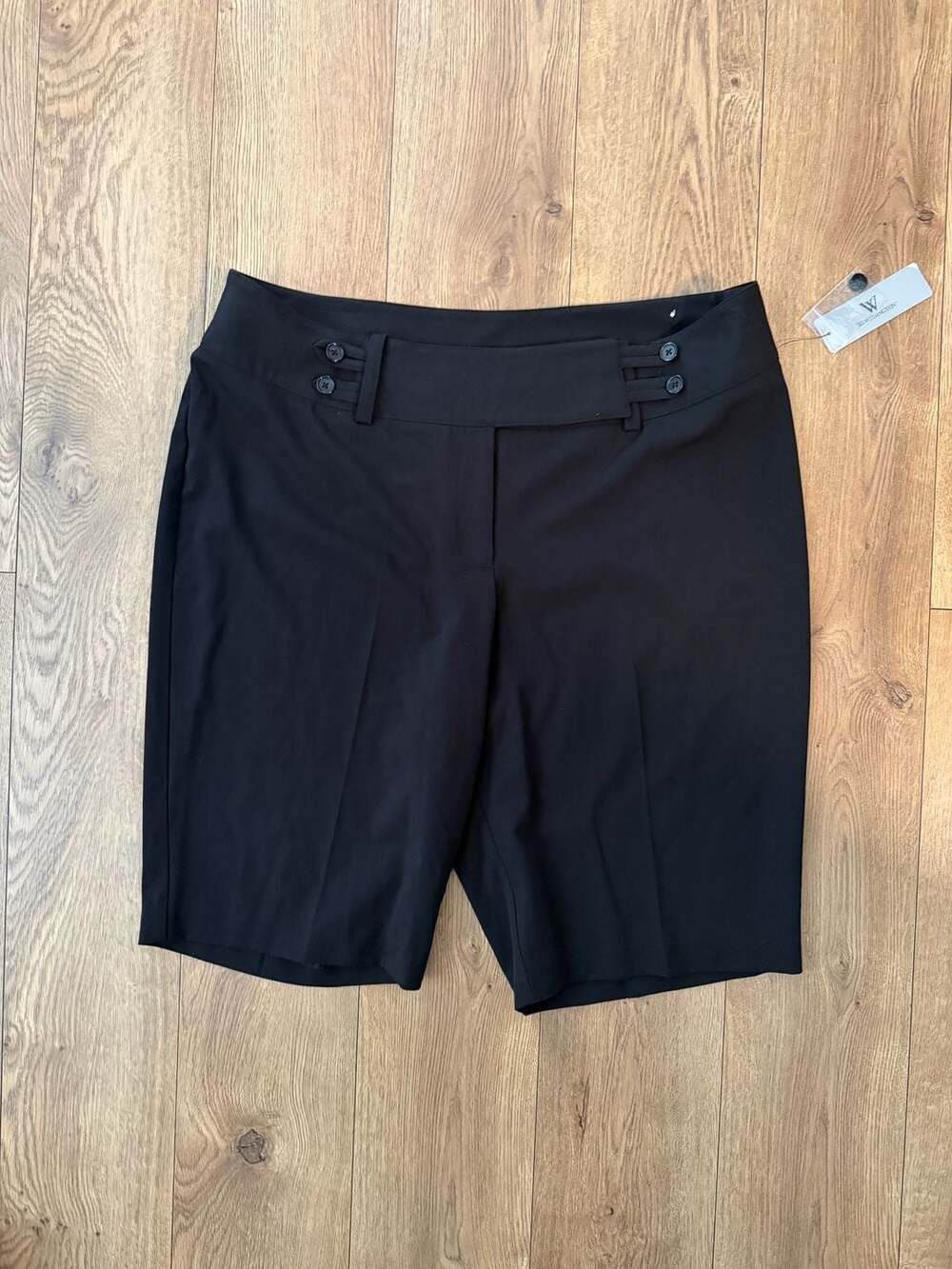 Worthington Curvy Fit Black Dress Bermuda Shorts Size 16